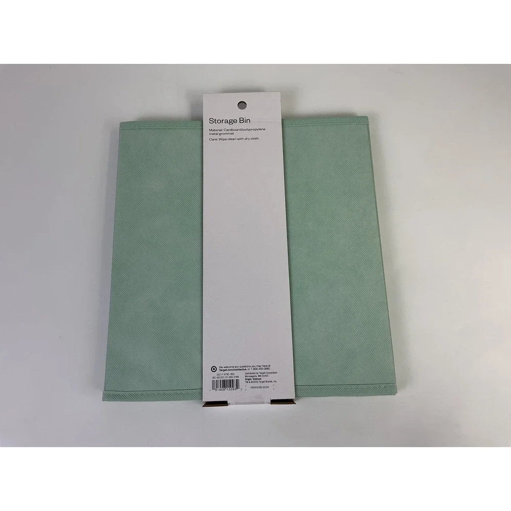 Set of 2 Room Essentials Sage Green Fabric Storage‎ Bin Organizer 10.5x10.5x11